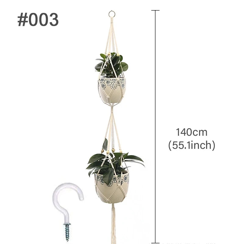 suspension macramé pour plantes et décoration murale naturelle - vue 17 sur 20