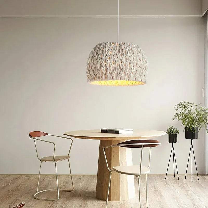 lustre japonais wabi sabi tissé à la main pour intérieur moderne - vue 3 sur 7