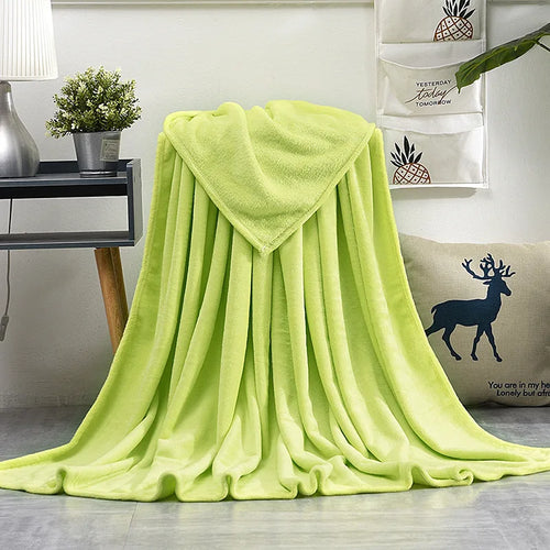 Plaid flanelle polaire corail doux chaud canapé lit - vue 2 sur 14