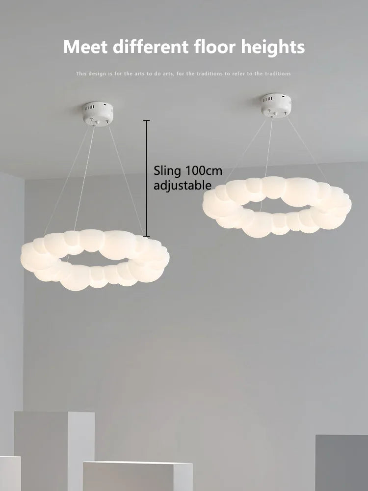Nordic Living Room Pendant Lamp Modern Simple Atmosphere Cream Wind Lamp Decoration Bubble Restaurant Lamp Master Bedroom Lamps - vue 5 sur 12