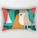 housse de coussin géométrique arc-en-ciel et motifs végétaux