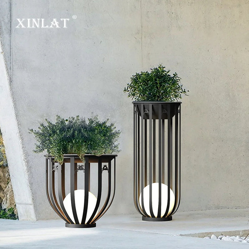 lampe solaire imperméable en treillis pour jardin villa table