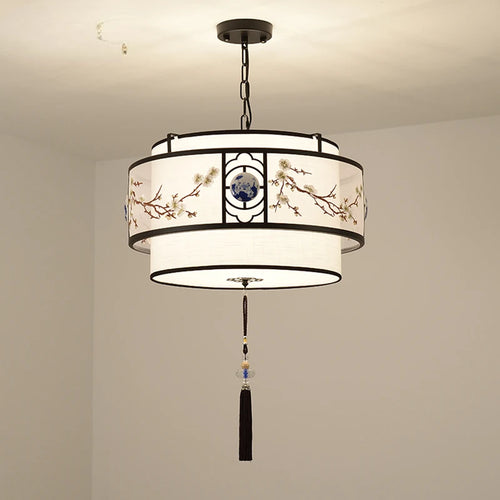 lustre rétro rond pour restaurant chinois lampe suspendue créative nouvelle collection - vue 2 sur 9