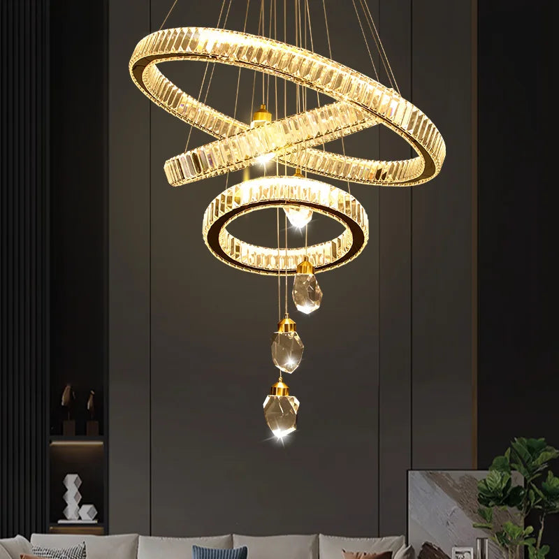Hanging Light Pendant Lamp,Living Room Crystal Chandelier,Hanging Chandelier Lamp, Pendant Light,Lighting Fixtures Chandeliers - vue 2 sur 11