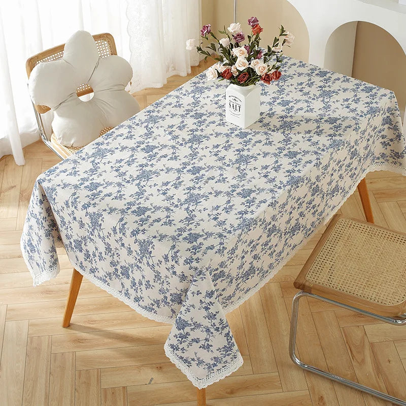 Nappe style champetre motifs floraux table maison