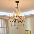 lustre à bougies led en bois pour galerie dart et éclairage intérieur