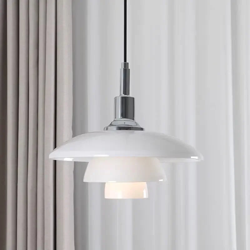 suspension design danois abat-jour en verre lumineux décoratif - vue 4 sur 12
