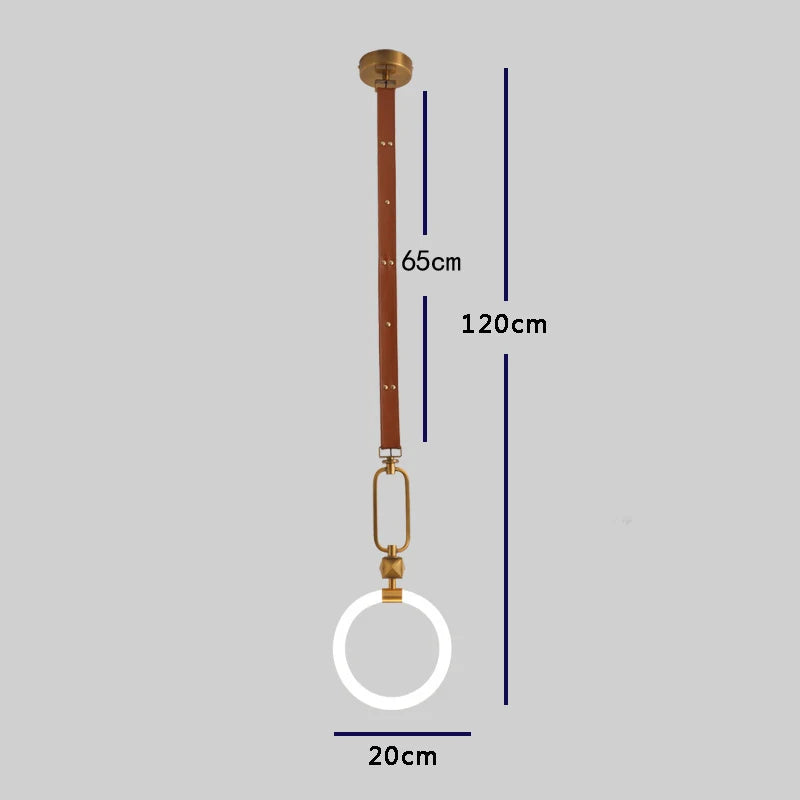 plafonnier à anneau simple design nordique lumineux suspendu intérieur - vue 3 sur 7