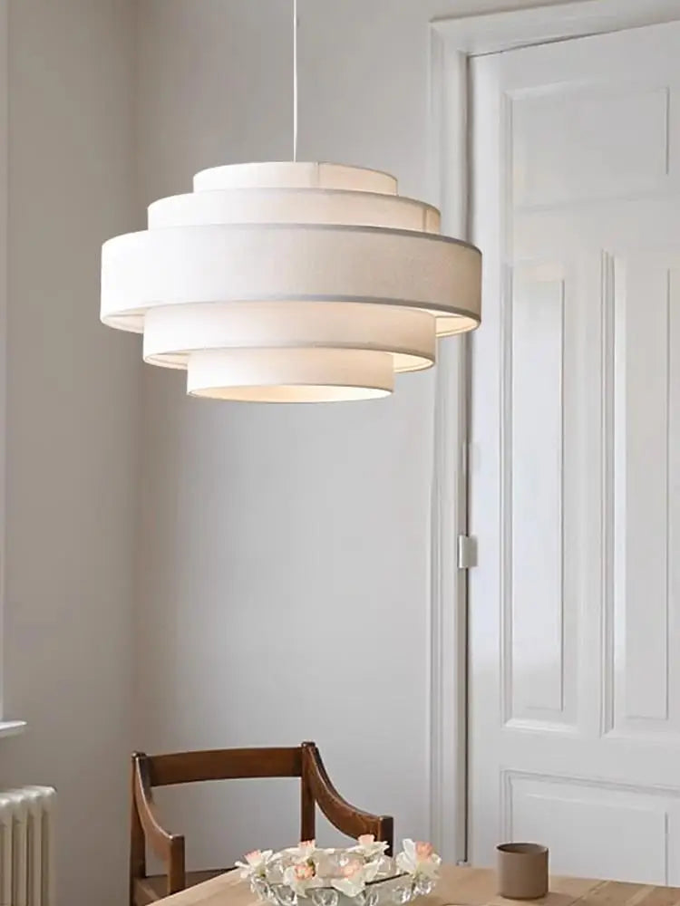 lustre à led en tissu style wabi sabi pour décoration intérieure - vue 3 sur 12