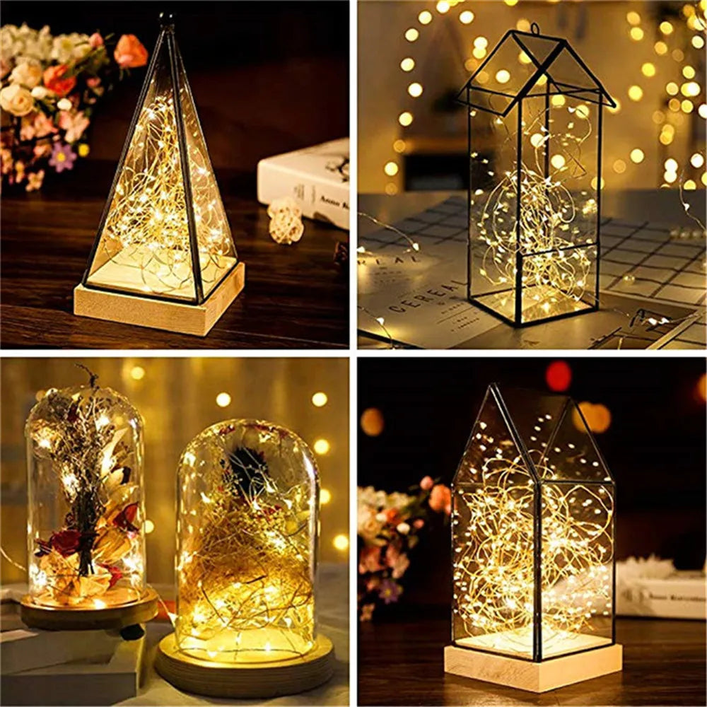 guirlande lumineuse en cuivre pour décoration de fête - vue 4 sur 6