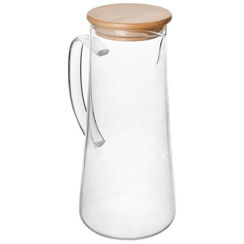 Carafe verre poignée couvercle bambou 135 cl