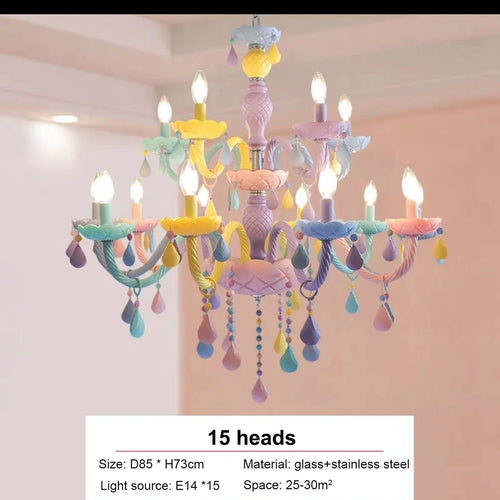lustre arc-en-ciel en cristal design kawaii pour décoration chambre enfant