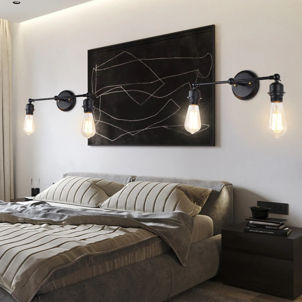 applique murale vintage à led avec 2 têtes rétro - vue 4 sur 7