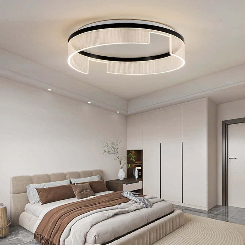 plafonnier led moderne rond en métal et acrylique pour intérieur - vue 4 sur 13
