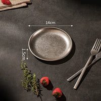Assiettes inox style industriel retro plateaux cafe