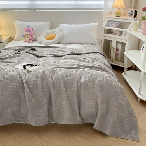 Plaid coton gaufré léger décoratif canapé chambre été