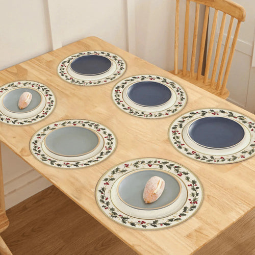 set de table noel houx flocons 6 pieces