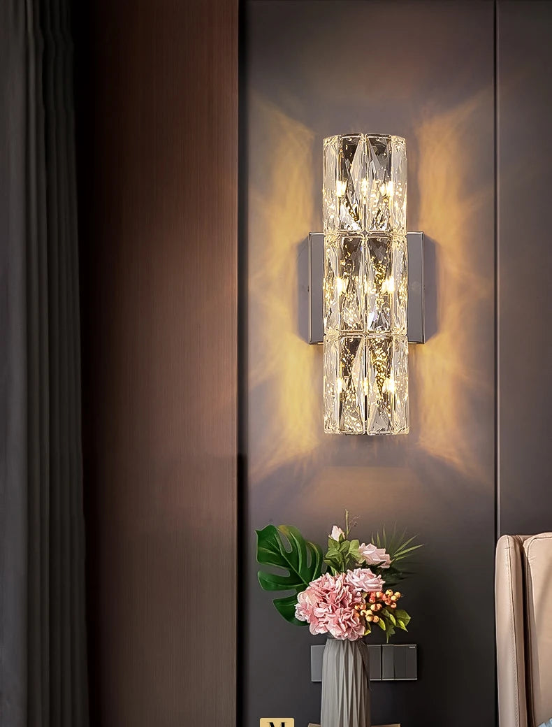 Applique villa luxe cristal murale