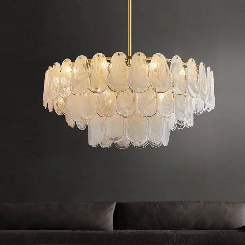 lustre suspendu en verre design nuage créatif moderne