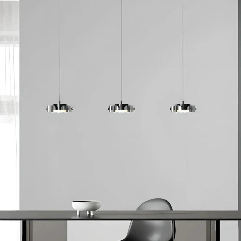 lustre en verre minimaliste avec boule et anneau décoratif