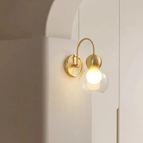 applique murale moderne en verre et cuivre design élégant pour intérieur - vue 2 sur 10