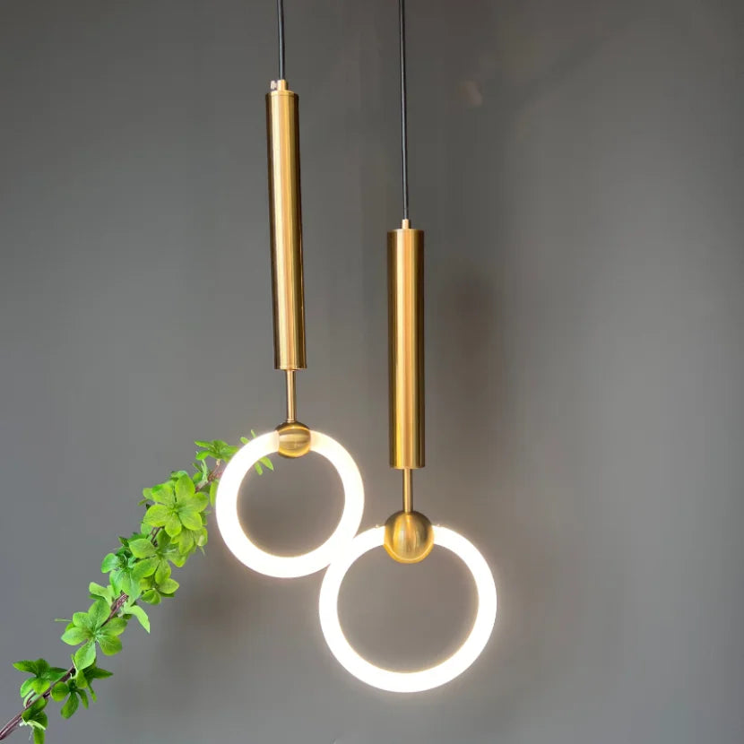 suspension LED en anneau design nordique moderne - vue 6 sur 16