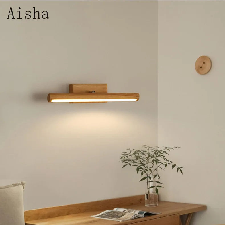 applique murale led nordique en bois pour éclairage créatif intérieur - vue 2 sur 8
