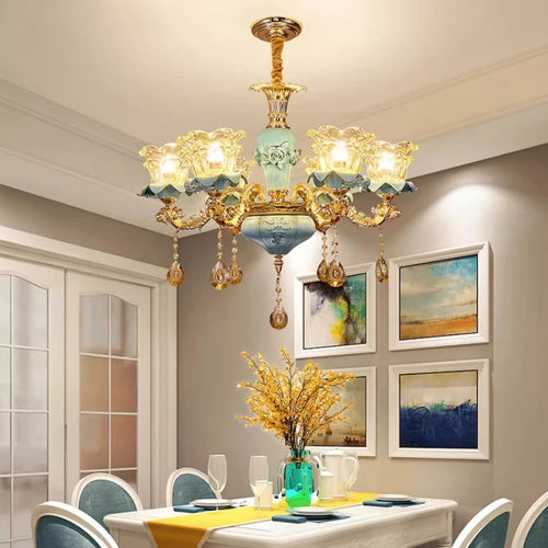lustre rétro en céramique style européen pour intérieur - vue 3 sur 14