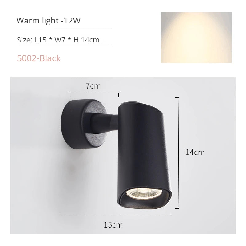 applique murale led moderne réglable rotative pour lecture et décoration - vue 12 sur 14