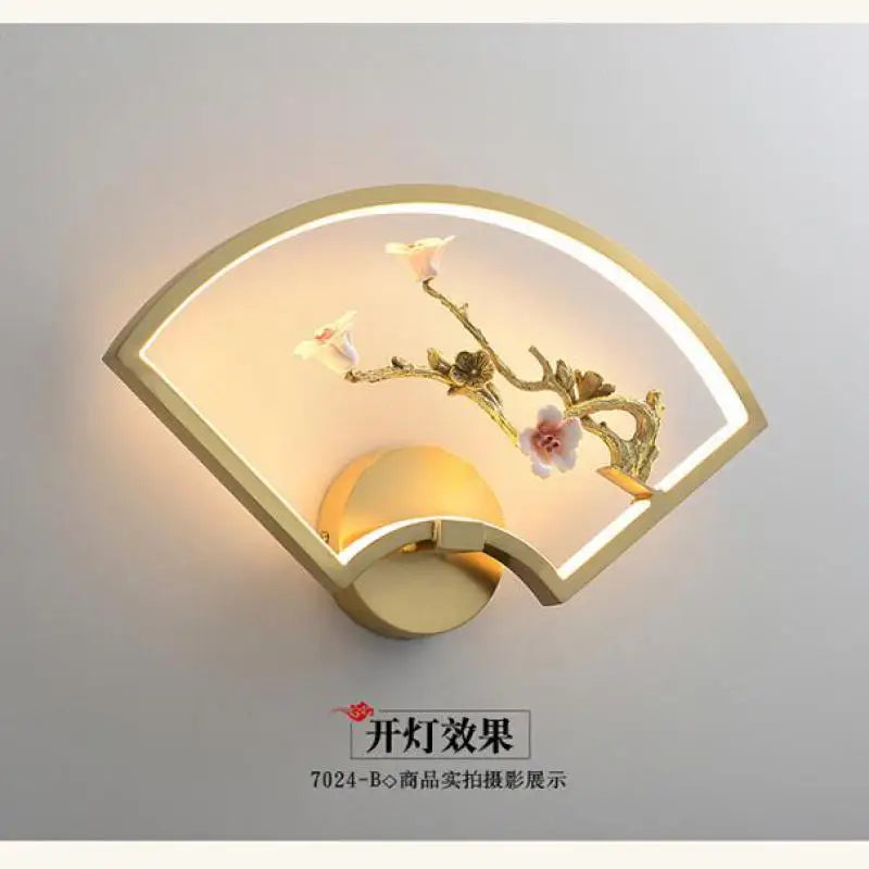applique murale led traditionnelle chinoise en cuivre pour intérieur décoratif - vue 2 sur 10