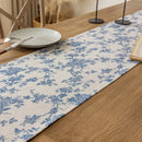 Chemin de table motif porcelaine florale style asiatique