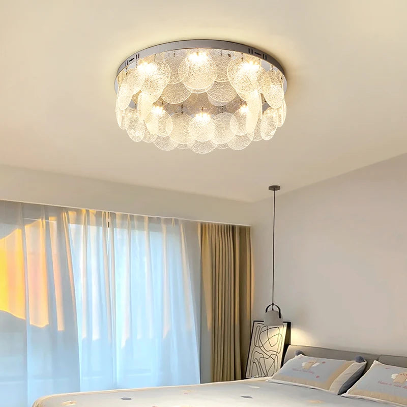 plafonnier led moderne en acier inoxydable et verre pour décoration intérieure - vue 5 sur 10