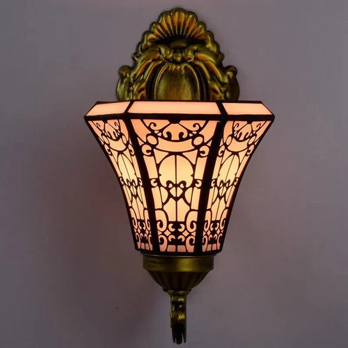 tiffany miroir rétro lampe tournesol simple tête applique murale