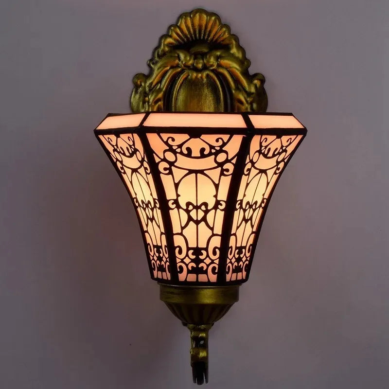 tiffany miroir rétro lampe tournesol simple tête applique murale - vue 4 sur 7
