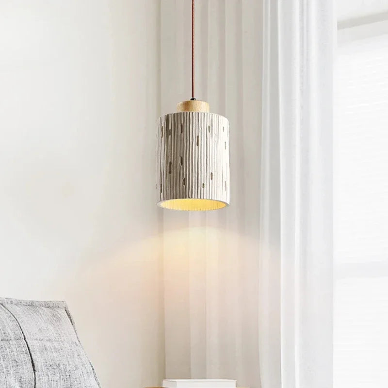 suspension à led en ciment style nordique moderne décor intérieur - vue 5 sur 7