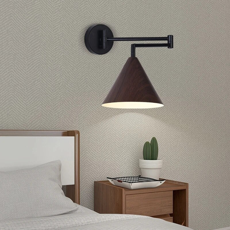 Applique murale bois réglable moderne minimaliste rondins