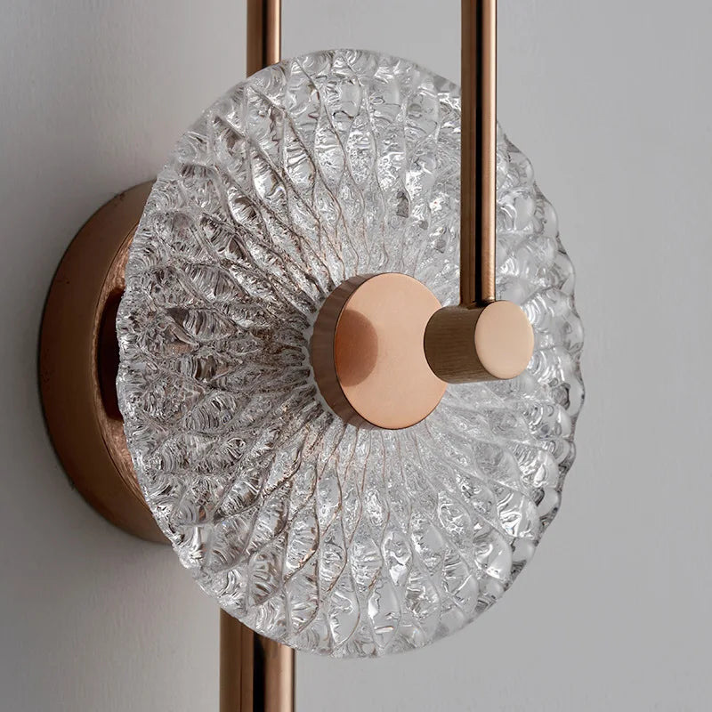 applique murale led ronde en verre et métal pour éclairage d'ambiance - vue 6 sur 8