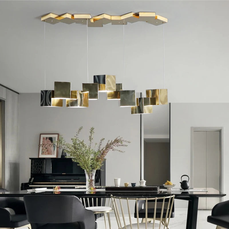 lustre acrylique cube nordique pour restaurant café hôtel - vue 3 sur 6