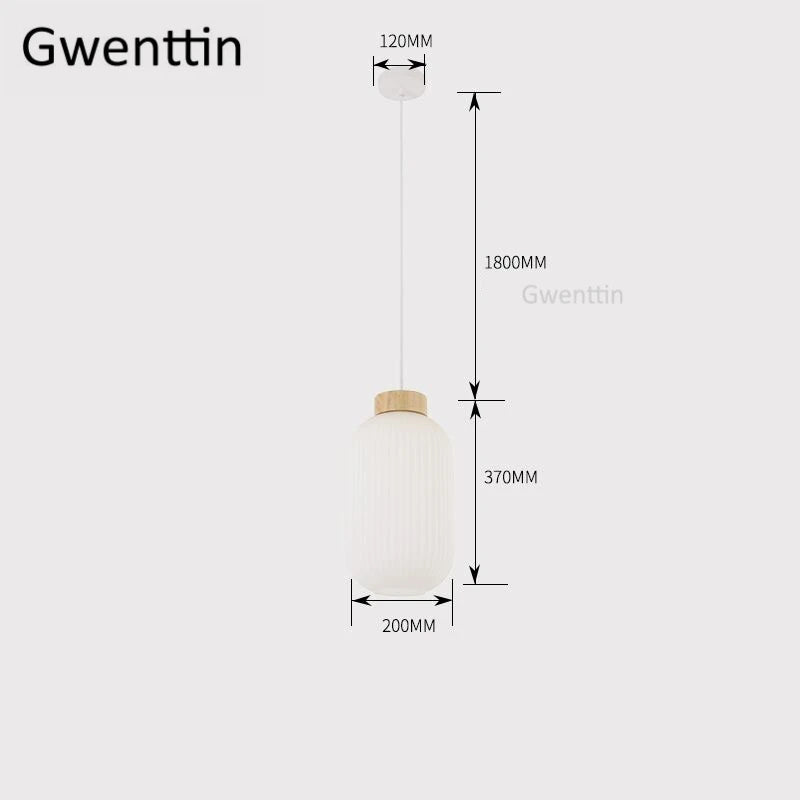 suspension en bois et verre style nordique moderne décoratif intérieur - vue 8 sur 9