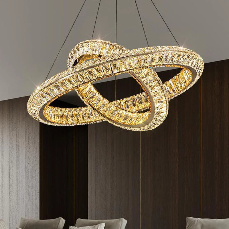 Luxe Cristal LED Suspension Lumières Villa Salon Salle À Manger Éclairage Décor Lustre Lustre Lampe Intérieur Hôtel Bar Luminaires - vue 3 sur 16
