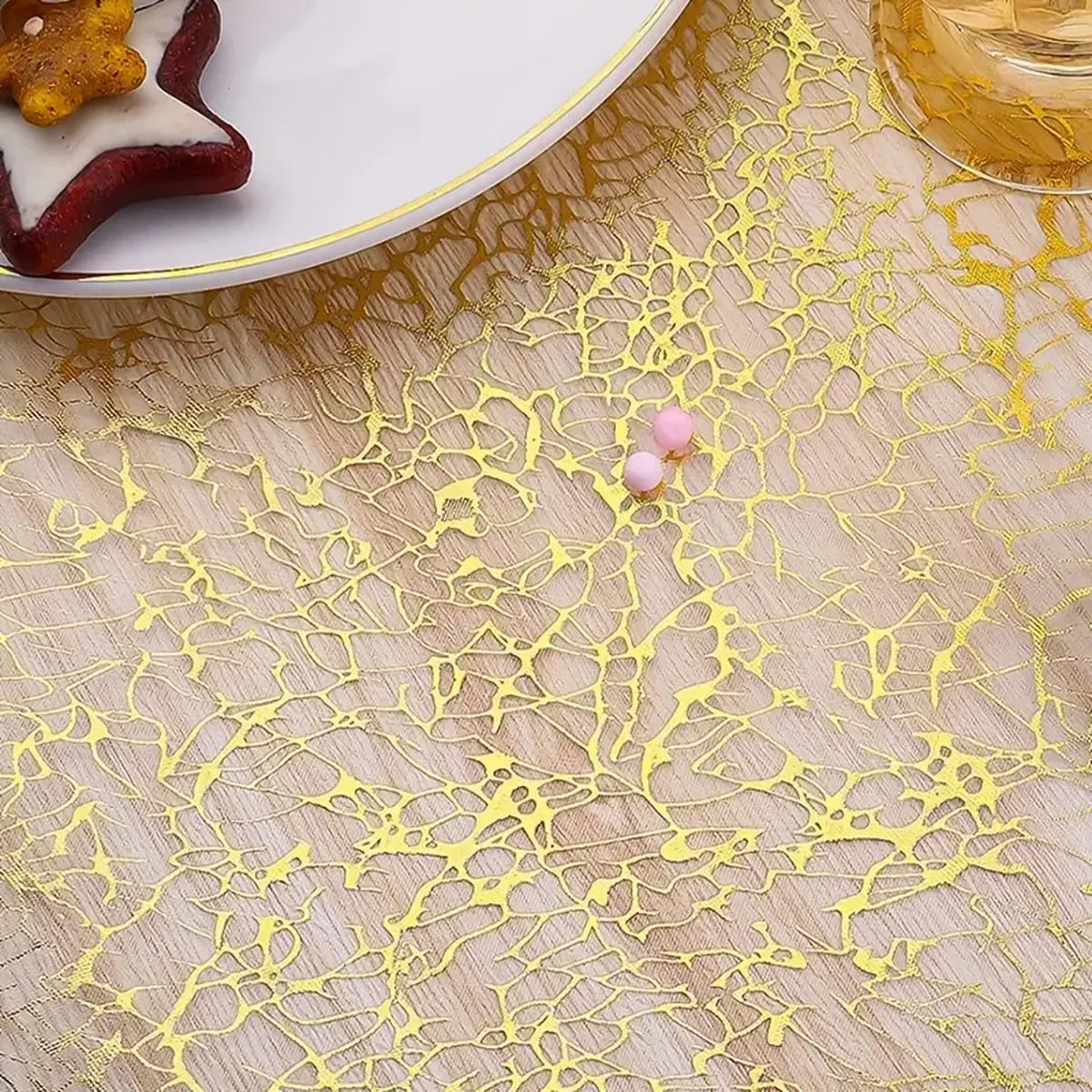 Chemin de table rose gold paillettes brillantes fête - vue 7 sur 7
