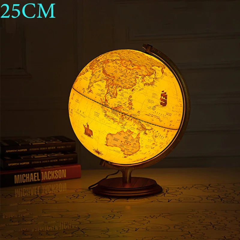 lampe à poser rétro avec globe terrestre rotatif décoratif - vue 7 sur 10