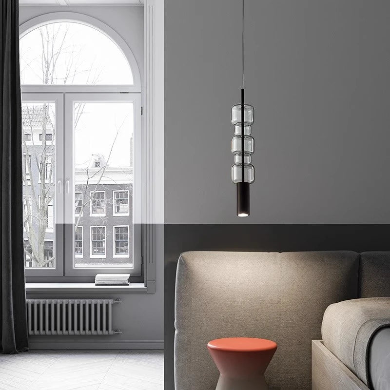 Suspension en verre transparent au design moderne - vue 4 sur 8