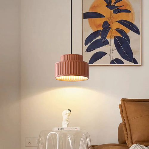lustre en résine de café avec fil d'ampoule réglable - vue 2 sur 14