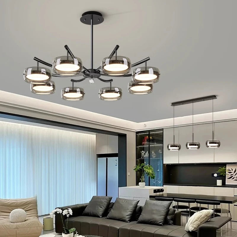 lustre décoratif éclairage intérieur suspendu pour salon - vue 7 sur 8