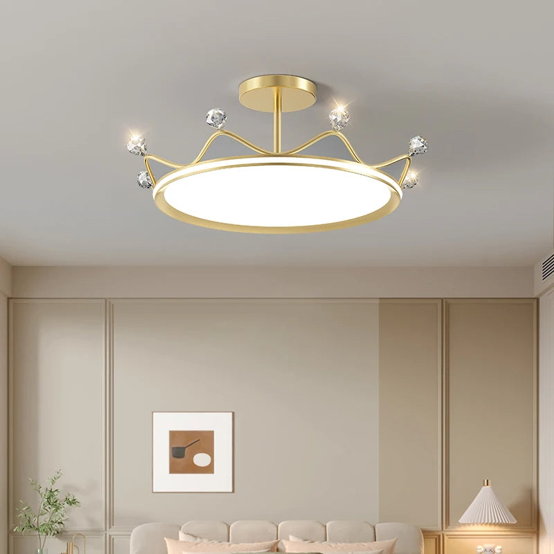 plafonnier en forme de couronne pour chambre d'enfant princesse protection des yeux - vue 6 sur 9