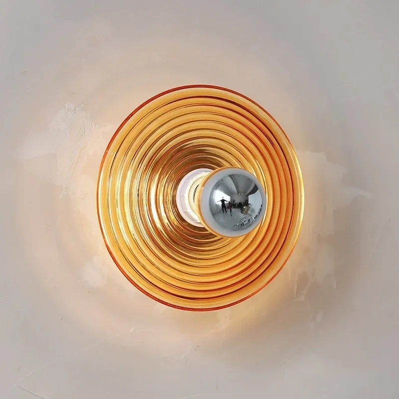 applique murale led rétro en verre ondulé pour armoires sur rail - vue 5 sur 9