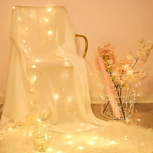 guirlande lumineuse led en fil de cuivre pour décorations festives