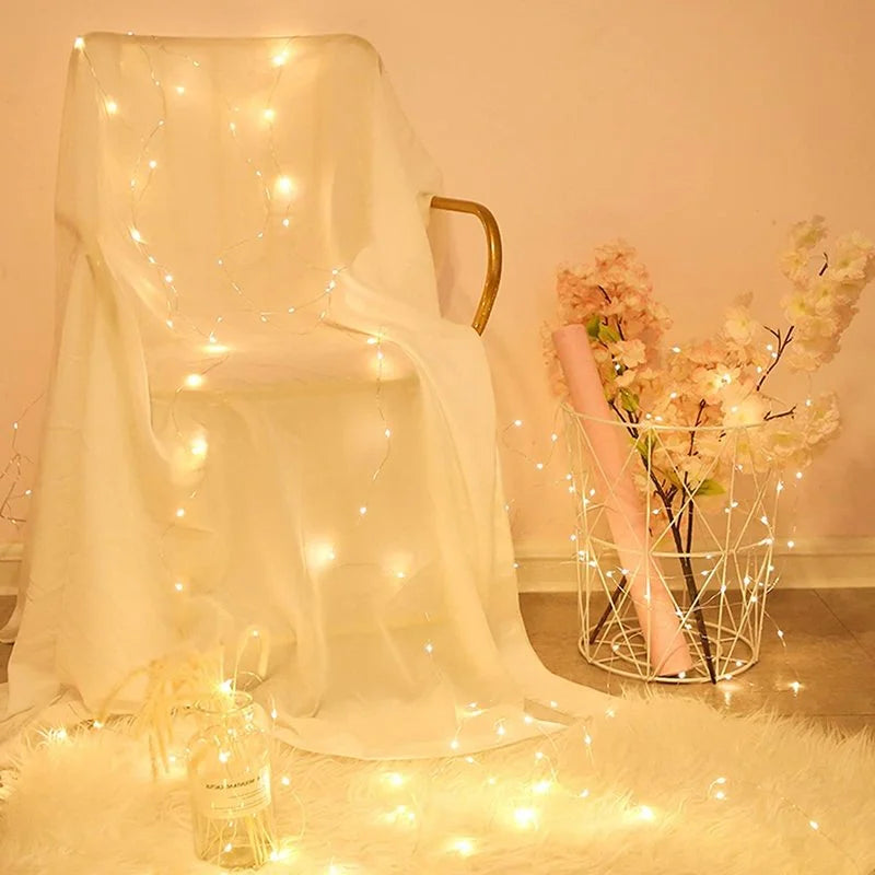 guirlande lumineuse led en fil de cuivre pour décorations festives - vue 4 sur 13