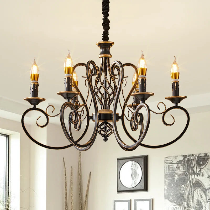 lustre vintage en fer rétro pour intérieur élégant - vue 3 sur 6